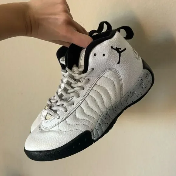 Nike Air Jordan Jumpman Pro Sneakers White Black Wolf Grey Size 5Y - Picture 3 of 9